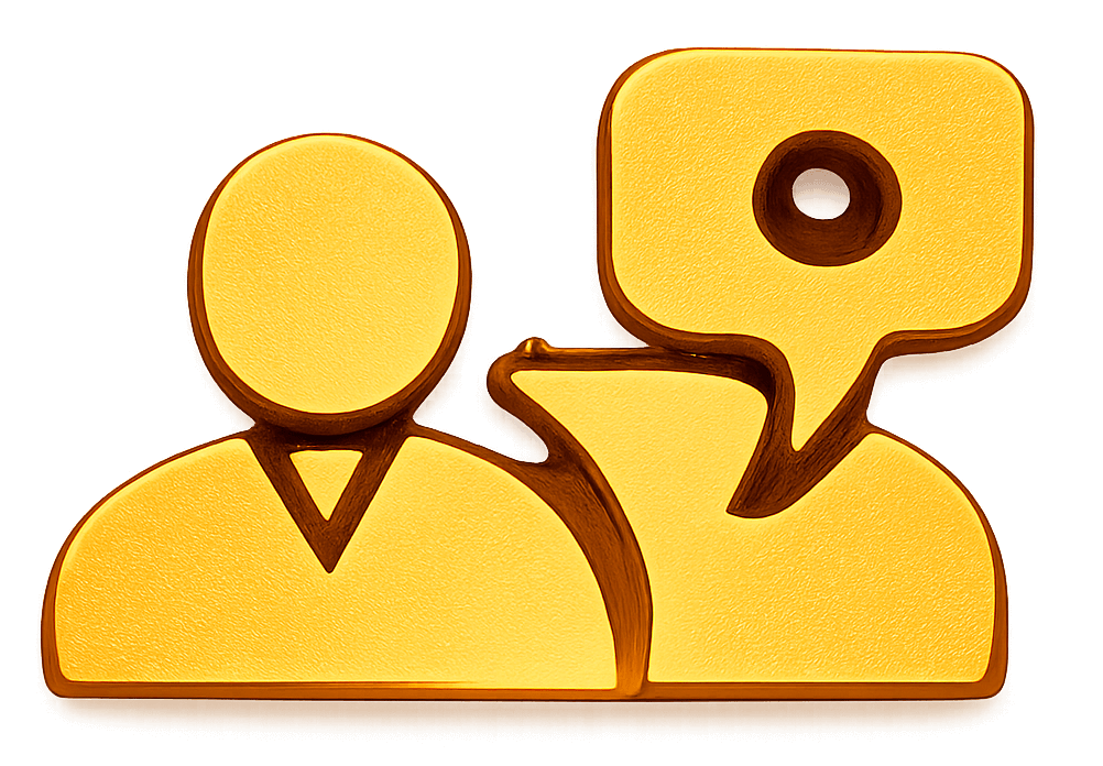 íconos dorados de comunicación